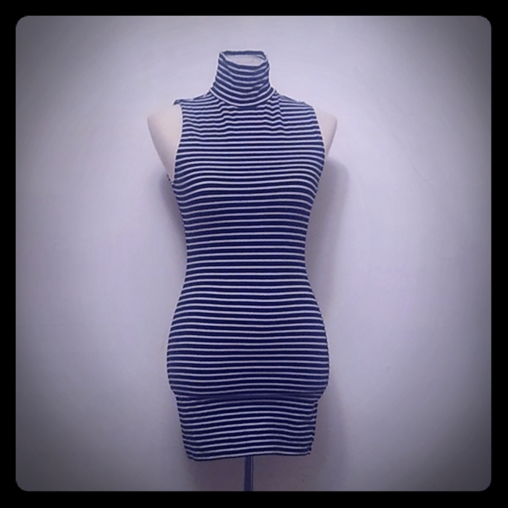 Horizontal stripe tube dress